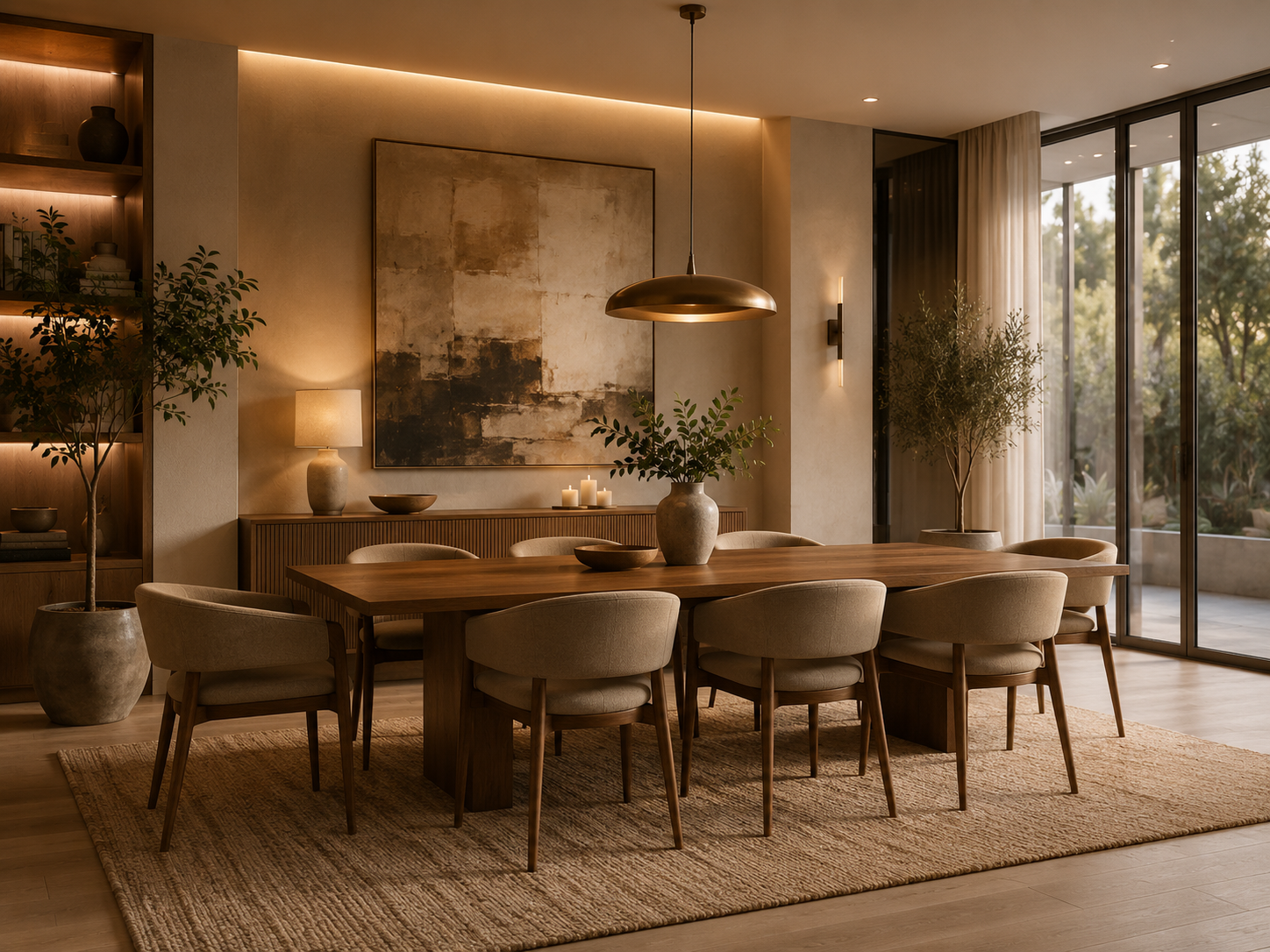 Warm dining room interior